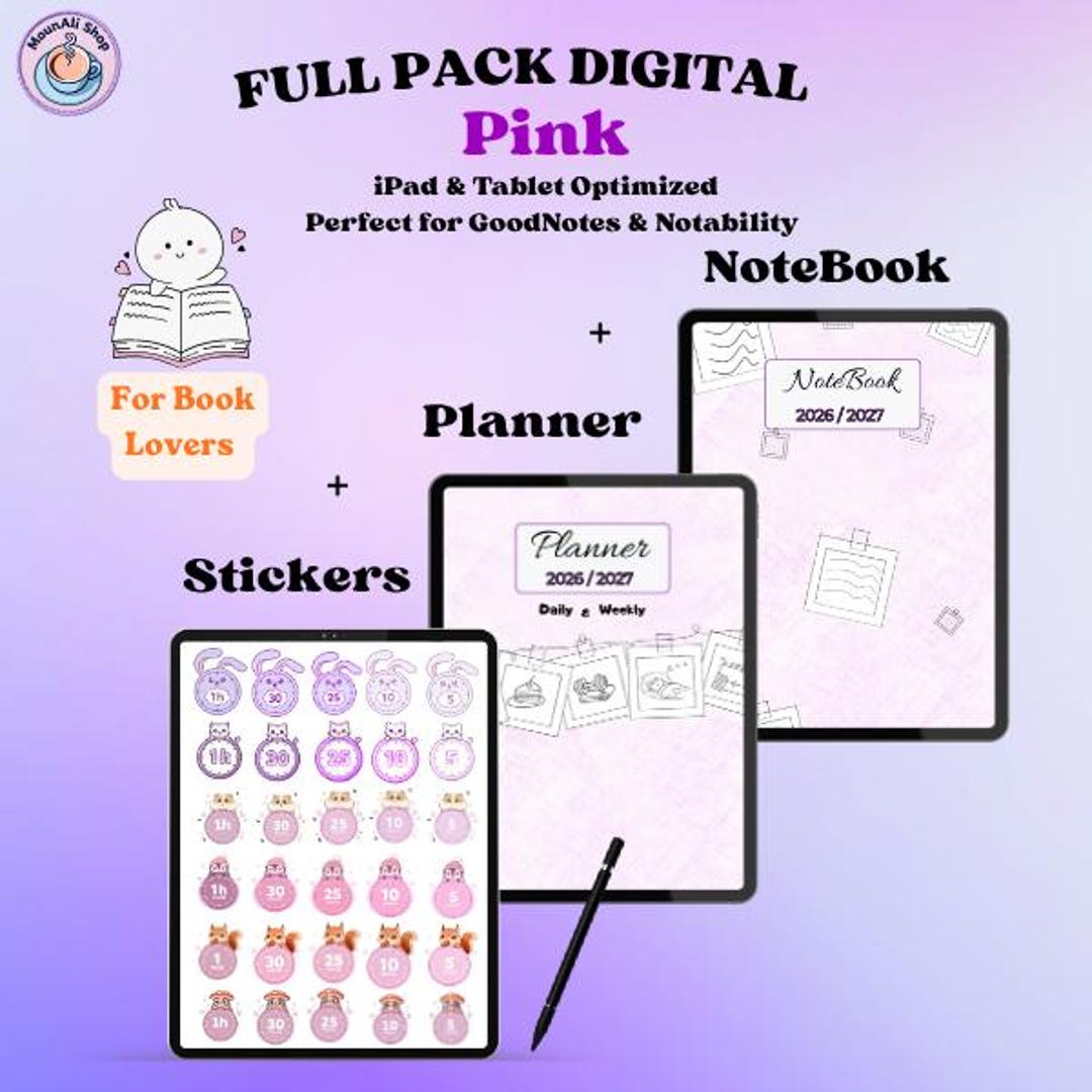 Full Pack Pink Digital Bundle | Ultimate Digital Planner + Notebook ...