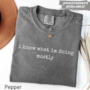 Comfort Colors® Ich weiß, was ich am meisten zu tun habe Shirt Lustiges Geschenk für sie sarkastisches Zitat T-Shirt Trendy humorvolles Sprichwort Sweatshirt für Frauen