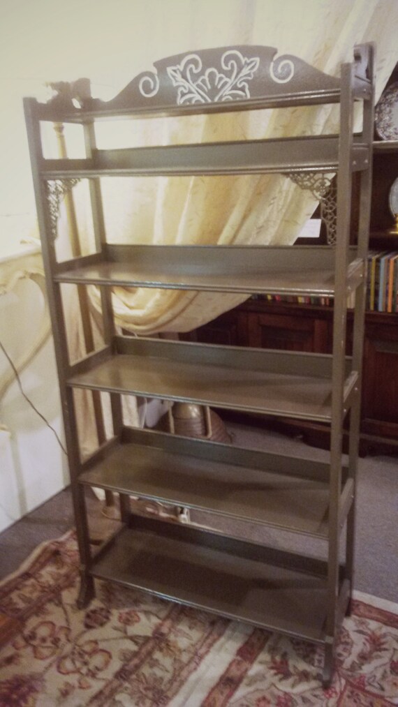 Items similar to SALE Vintage Shelf Large Wood Bookcase on Etsy