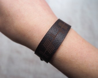The Ogham Leather Cuff