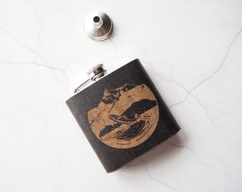 Personalised Fish Hip Flask, outdoors man flask, fathers day gift, anglers hip flask, seafarer hip flask, hip flasks for him fisherman