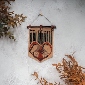 Hand Painted Leather Banner - Til Death Design