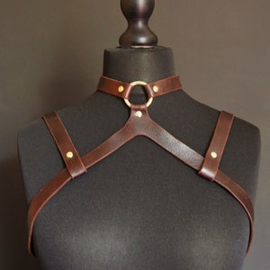 Altar, Modular Leather Harness Genuine leather harness leather body harness for her bridal body harness body jewellery for her gifts for her image 2