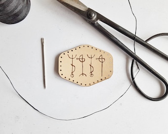 Draumstafir Leather Patch: Icelandic Runic Viking Stave