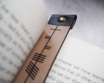 Personalised Leather Ogham Bookmark