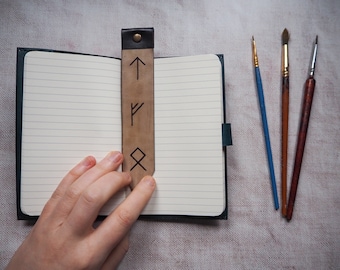 Personalised Leather Rune Bookmark