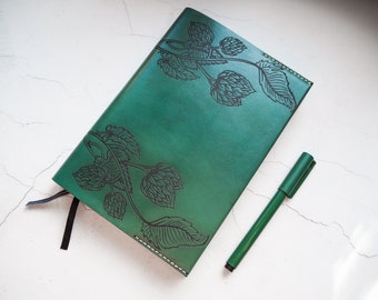 The Brewers Journal Cover, Hop vine leather removable cover