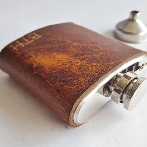 Personalised Leather Hip Flask image 3