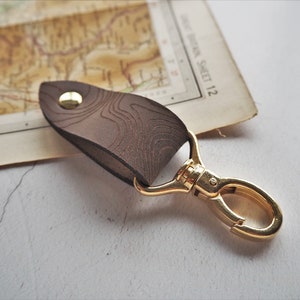 Snowdon key fob, personalised leather keyfob mountain hiking accessories mountaineering gift topography leather map keyring fathers day image 4