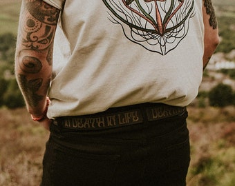 Cinturón de boda de cuero En vida / En muerte