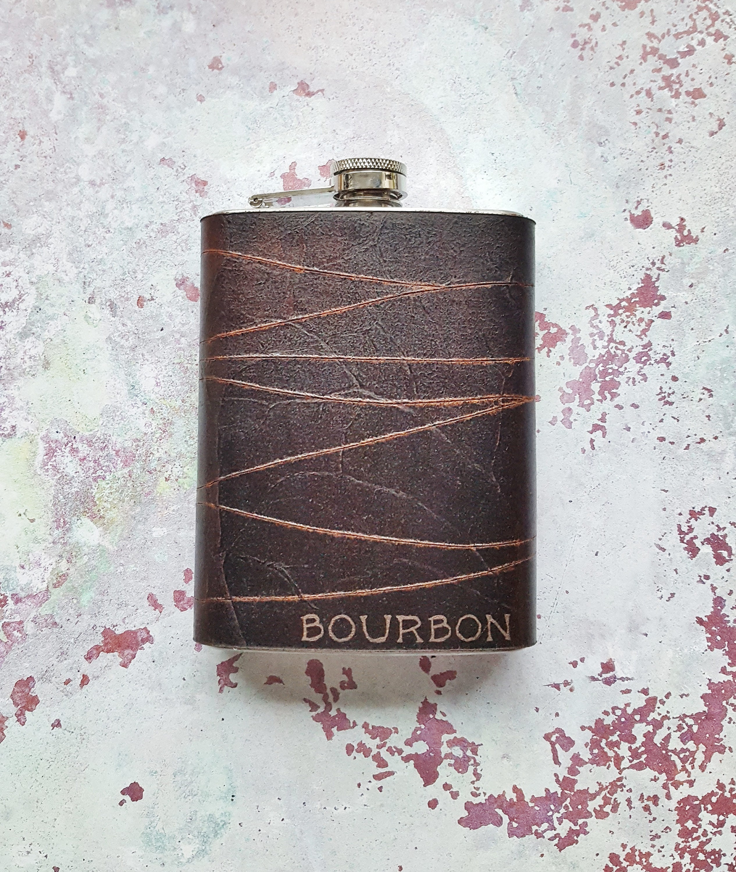 Custom Leather Flask Rustic Leather Hip Flask Personalised - Etsy