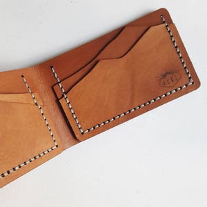 Mountain Wallet, bi fold leather credit card holder outdoorsy wallet leather custom wallet personalised card holder custom credit card case image 2