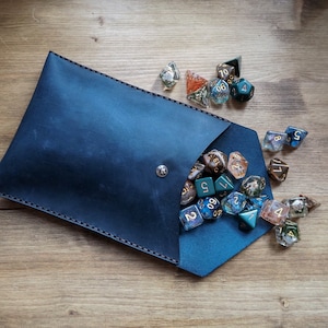 Personalised D&D Dice Bag DnD Dice Pouch Leather Dice Bag image 1