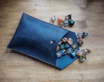 Bolsa de dados de cuero personalizada: Bolsa de dados de D&D hecha a mano