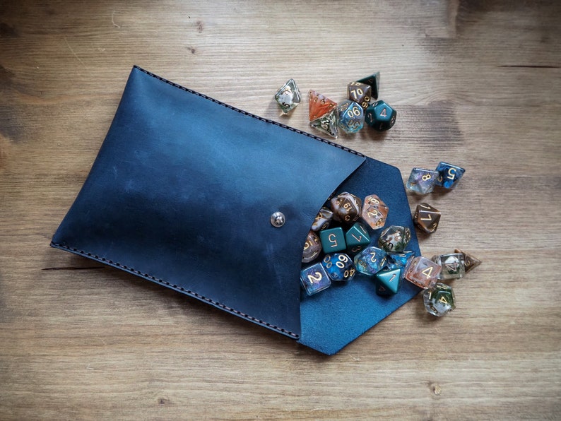 Personalised D&D Dice Bag DnD Dice Pouch Leather Dice Bag image 1