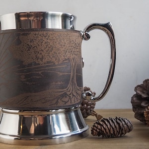 Personalised Tree Leather Wrapped Tankard - Nature Inspired; For the Naturalist