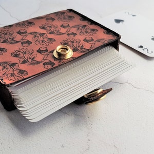 Estuche de cuero para naipes, estuche de cuero de bellota para naipes