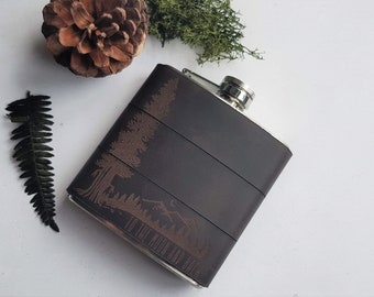 Personalised Mountain Hip Flask