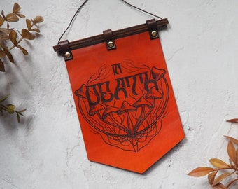 Leather Death Banner- Gothic Wall Decor