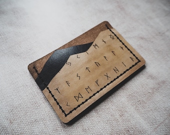 Leather Rune Credit Card Holder