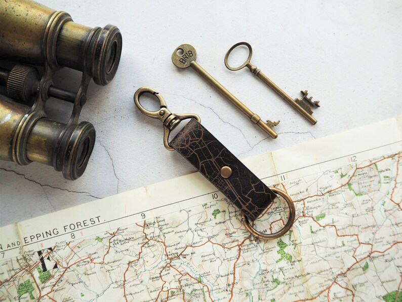 custom leather key ring road map engraved key fob leather choices boyfriend gift rustic leather new home gift Personalised Road Map key fob