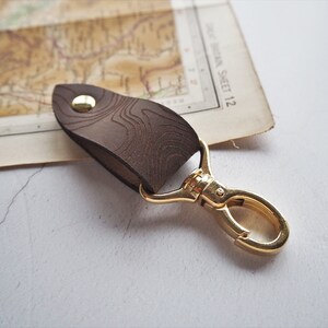 Snowdon key fob, personalised leather keyfob mountain hiking accessories mountaineering gift topography leather map keyring fathers day image 3