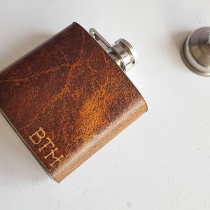 Personalised Leather Hip Flask image 4