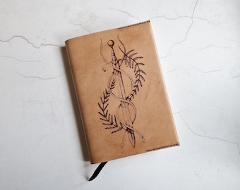 Dagger & Snake Leather Journal Cover - For Leuchtturm1917 Journals, Leather Notebook Slip, Personalised Journal Cover