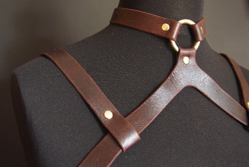 Altar, Modular Leather Harness Genuine leather harness leather body harness for her bridal body harness body jewellery for her gifts for her image 6