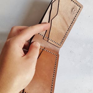Mountain Wallet, bi fold leather credit card holder outdoorsy wallet leather custom wallet personalised card holder custom credit card case image 8