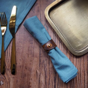 Leather Napkin Rings The Rust Napkin Rings Christmas Napkin Rings Festive Napkin Rings image 2