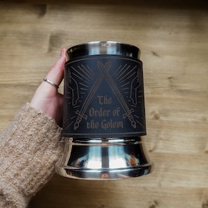 D&D Tankard, Removable Leather Wrap and Tankard