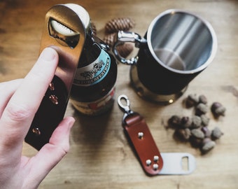 Swivel Leather Bottle Opener