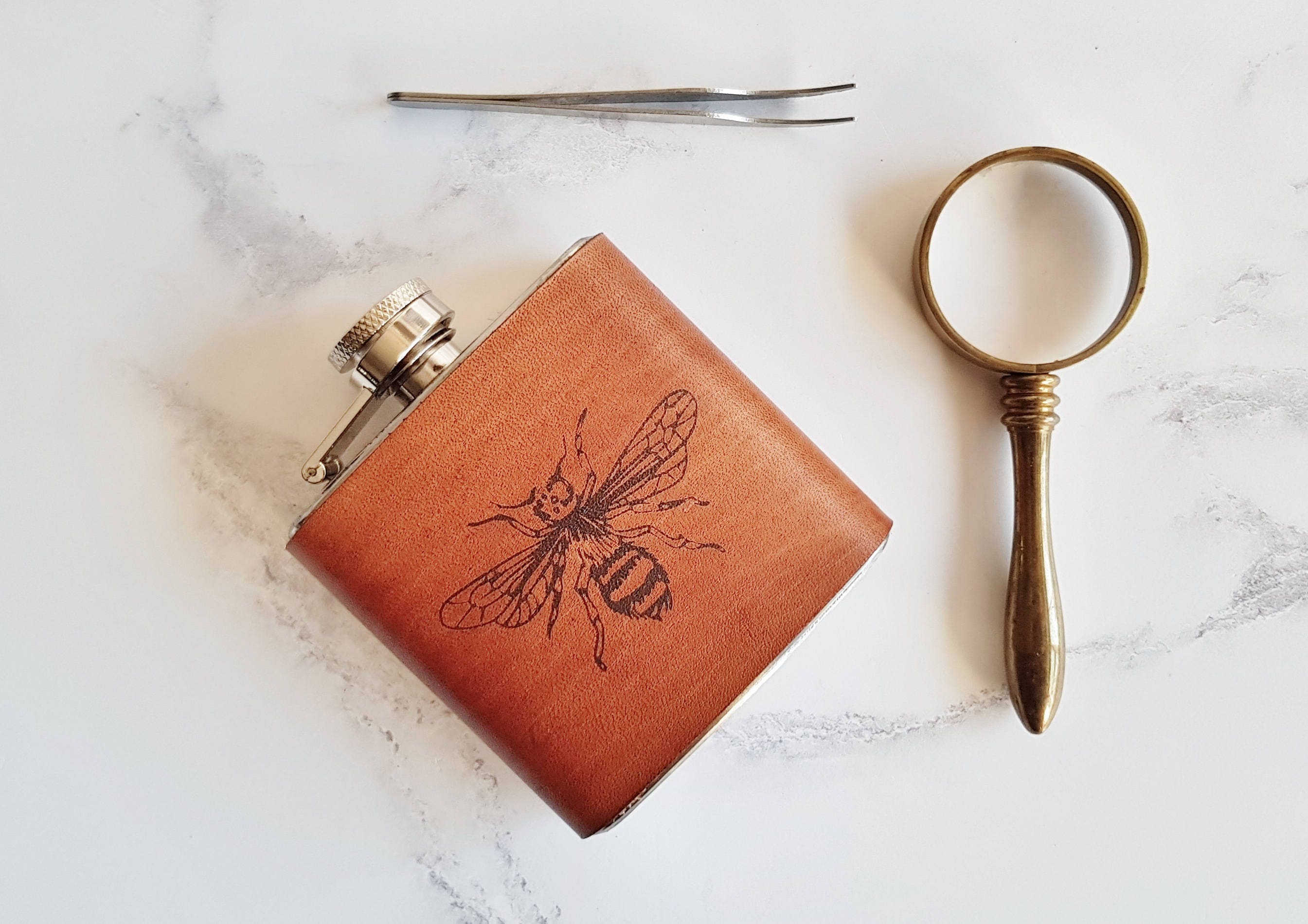 Honey Bee Hip Flask Natural Sciences Gift Custom Hip Flask Etsy UK