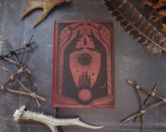 Funda de cuero personalizada para libro de hechizos: Diario A5, regalo pagano de Wicca