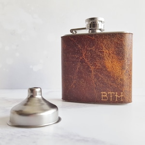 Personalised Leather Hip Flask image 1