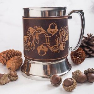 Custom Oak Leaf and Acorn Wrapped Tankard