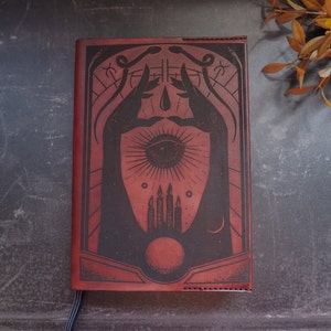 Personalised Spellbook Leather Journal Cover Witches Journal Wicca Pagan Journal For A5 Leuchtturm1917 Personalised Journal Cover 画像 9
