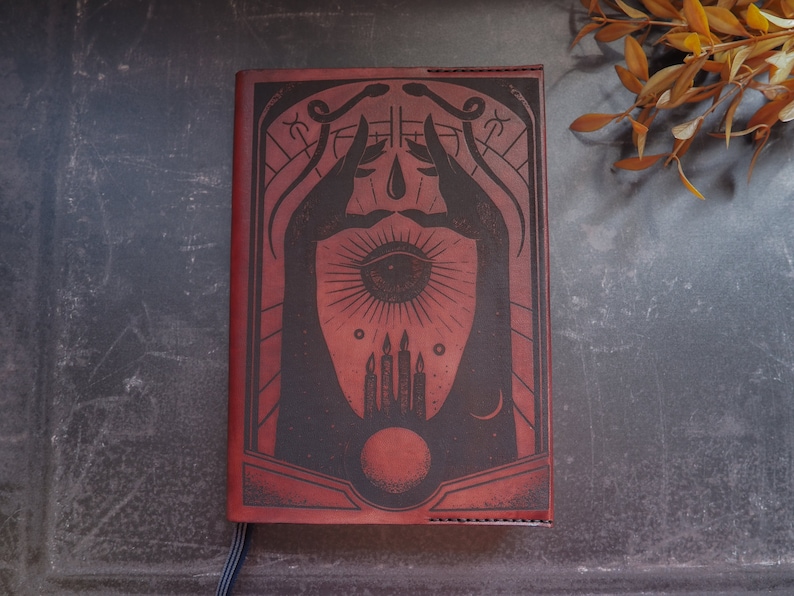 Personalised Spellbook Leather Journal Cover Witches Journal Wicca Pagan Journal For A5 Leuchtturm1917 Personalised Journal Cover image 9