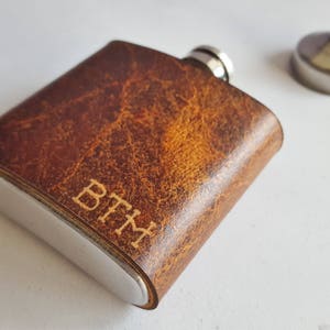 Personalised Leather Hip Flask image 2