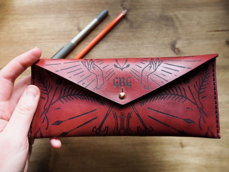 D&D Leather Pencil Case, Dice Case image 1