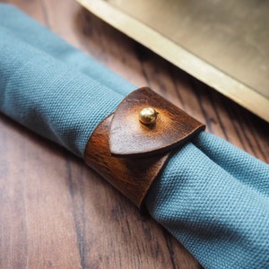 Leather Napkin Rings The Rust Napkin Rings Christmas Napkin Rings Festive Napkin Rings image 5