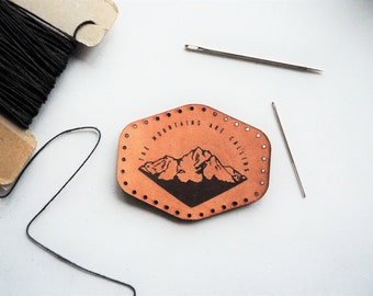 The Mountains are Calling Explorer Leather Patch