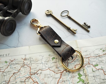 Leather Key Fob with Custom Map