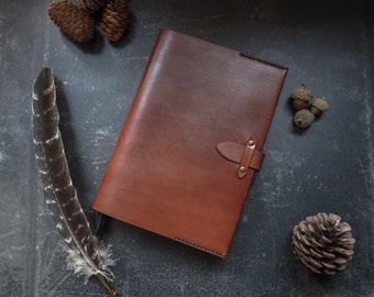 Funda de cuero personalizada con cierre - Funda para cuaderno A5