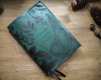 The Botanical Leather Journal Cover for Gardeners, Removable