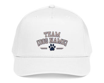 Personalized Dog Name Hat, Custom Team Dog Hat, Dog Mom Hat, Dog Dad Cap, Varsity Pet Name Baseball Hat, Custom Dog Lover Gift
