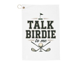 Talk Birdie to Me Golf Towel | Golf Clubs Ball Flag