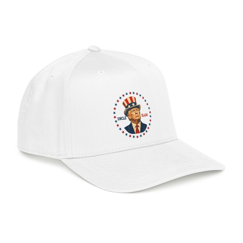 Uncle Slam Hat, Trump Patriotic Baseball Cap, Funny Political Hat, USA Election Gift, 4th of July Printed Cap image 9