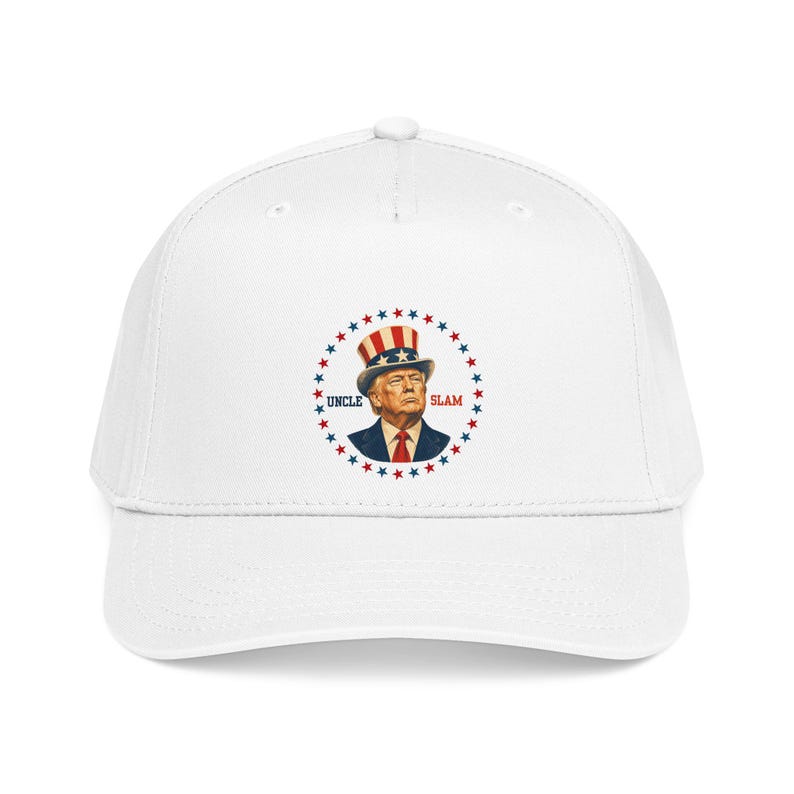 Uncle Slam Hat, Trump Patriotic Baseball Cap, Funny Political Hat, USA Election Gift, 4th of July Printed Cap image 1